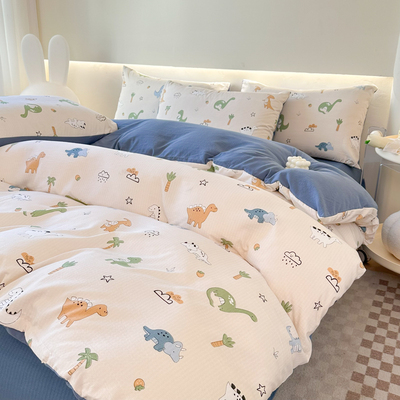 A类有氧提花四件套小清新学生宿舍家用亲肤床上用品床品套件