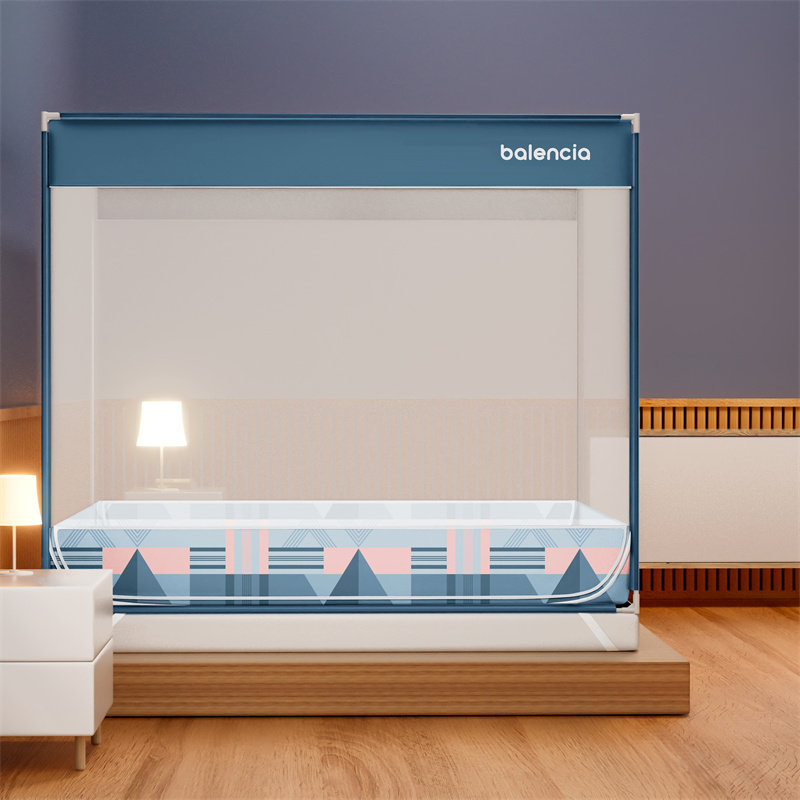 方顶坐床蚊帐2025新款宫廷三开门儿童防摔蚊帐宿舍家用支架蚊帐,淘宝优惠券,粉丝福利购,淘宝优惠卷