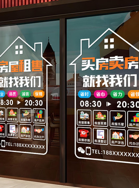 房屋出租出售玻璃门贴纸