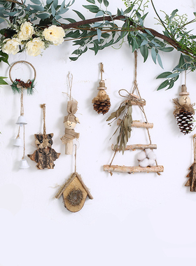 极速森林主题装饰植物角墙饰x森系微景观挂饰麻绳幼儿园创意摆件