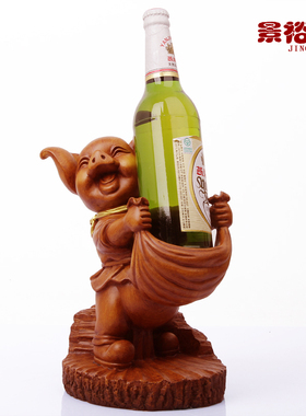 极速小猪红酒酒架时尚创意葡萄酒红D酒架树脂摆饰摆设装饰品家居