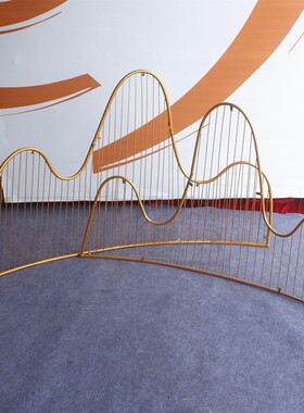 极速新款铁艺道具半壁江山两件套波E浪路引摆件迎宾区装饰婚礼通