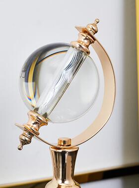 新品现代轻奢水晶地球仪摆件创意书房书I桌装饰品客厅酒柜办公室