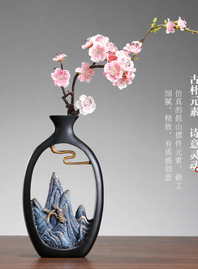 新品新中式禅意摆件办公中国风客厅E玄关酒柜隔断博古架新家装饰