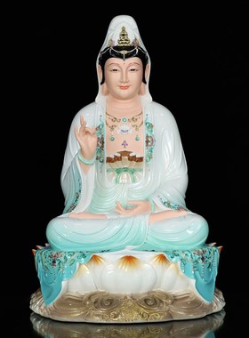 极速观音菩萨家用摆件如来佛x祖地藏王弥勒笑佛娑婆三圣树脂仿瓷