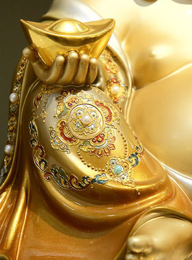 极速铜雕大肚弥勒佛像纯铜家用掐丝珐F琅彩绘招财笑佛像弥勒菩萨