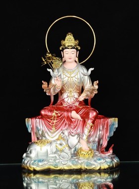 极速树脂文殊普贤菩萨佛像华严y三圣居家手工艺品新中式客厅装饰