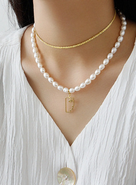 项链女纯银S925银锁骨链满天星菜花项链锁骨颈链气质百搭银链饰