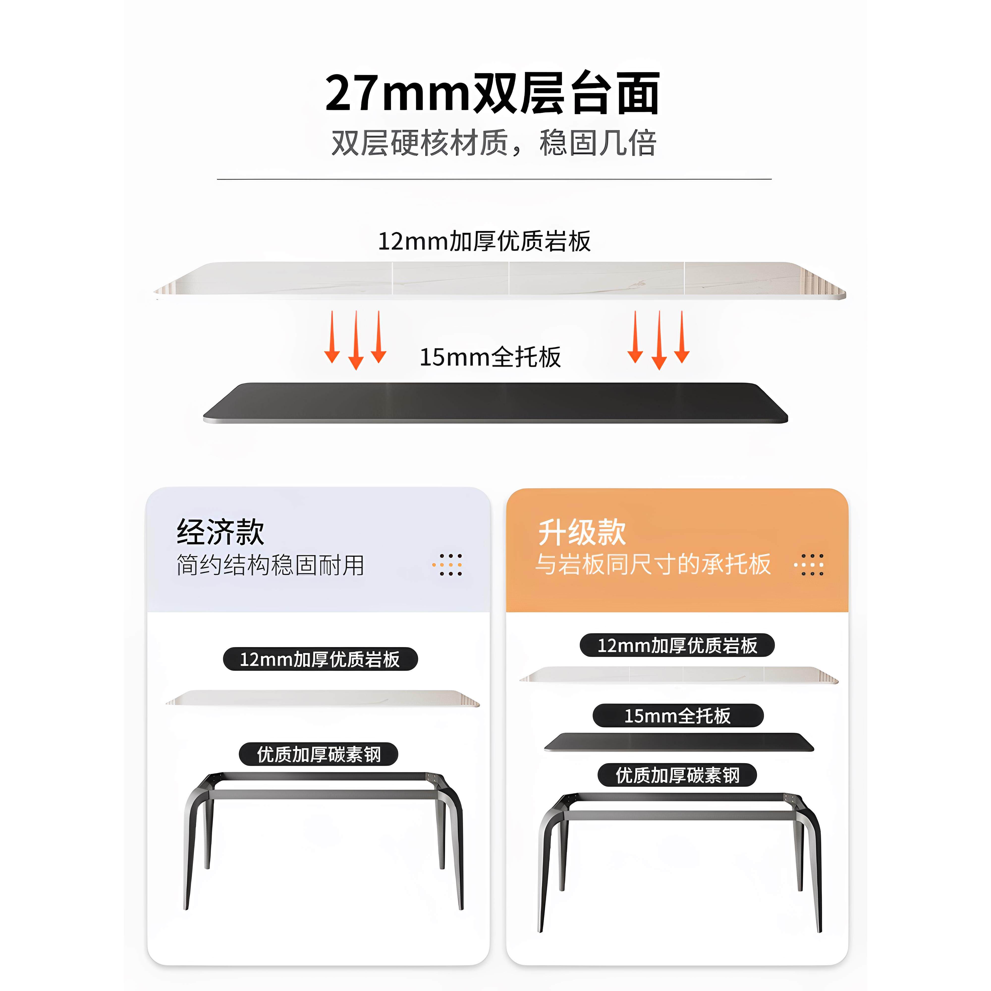 岩板餐桌椅小户型家用轻奢现代简约长方形饭桌客厅2025新款高级感,淘宝优惠券,粉丝福利购,淘宝优惠卷