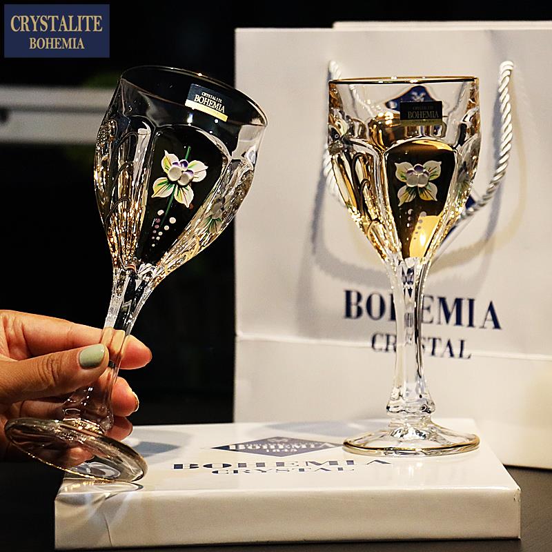 捷克进口BOHEMIA水晶玻璃轻奢高脚白红酒葡萄酒杯香槟杯子套装 - 图1