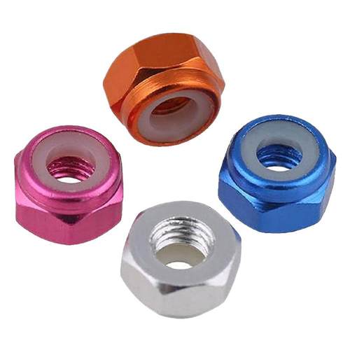 M2-M8铝合金彩色螺母尼龙圈自锁紧止退防松2.5*3x4/5/6六角螺丝帽 - 图3
