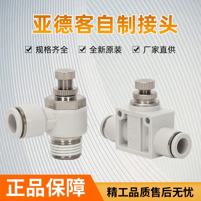 节流阀PSL8-02 PSA8气动可调节接头调速阀ASL4 6 10-M3 M5 - 图0
