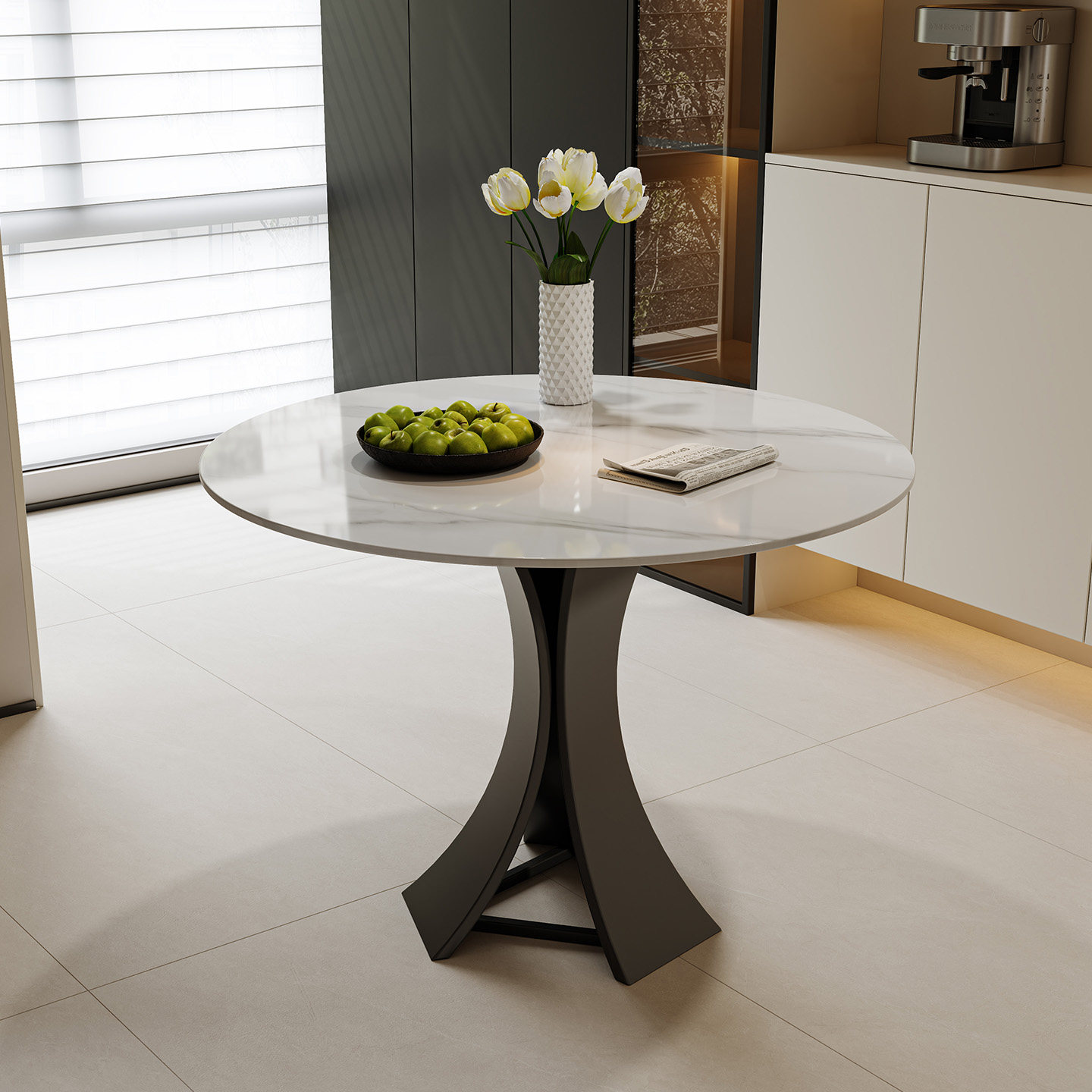 岩板餐桌椅组合家用小户型圆形饭桌现代简约高级感洽谈餐桌椅组合,淘宝优惠券,粉丝福利购,淘宝优惠卷