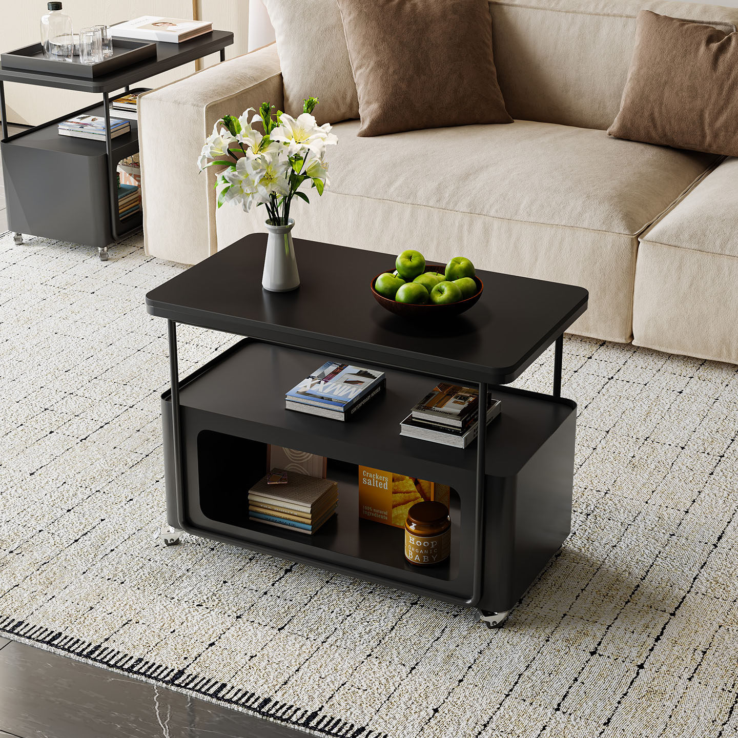 奶油风客厅沙发岩板边几2025新款高级感家用可移动简约边几桌角几,淘宝优惠券,粉丝福利购,淘宝优惠卷