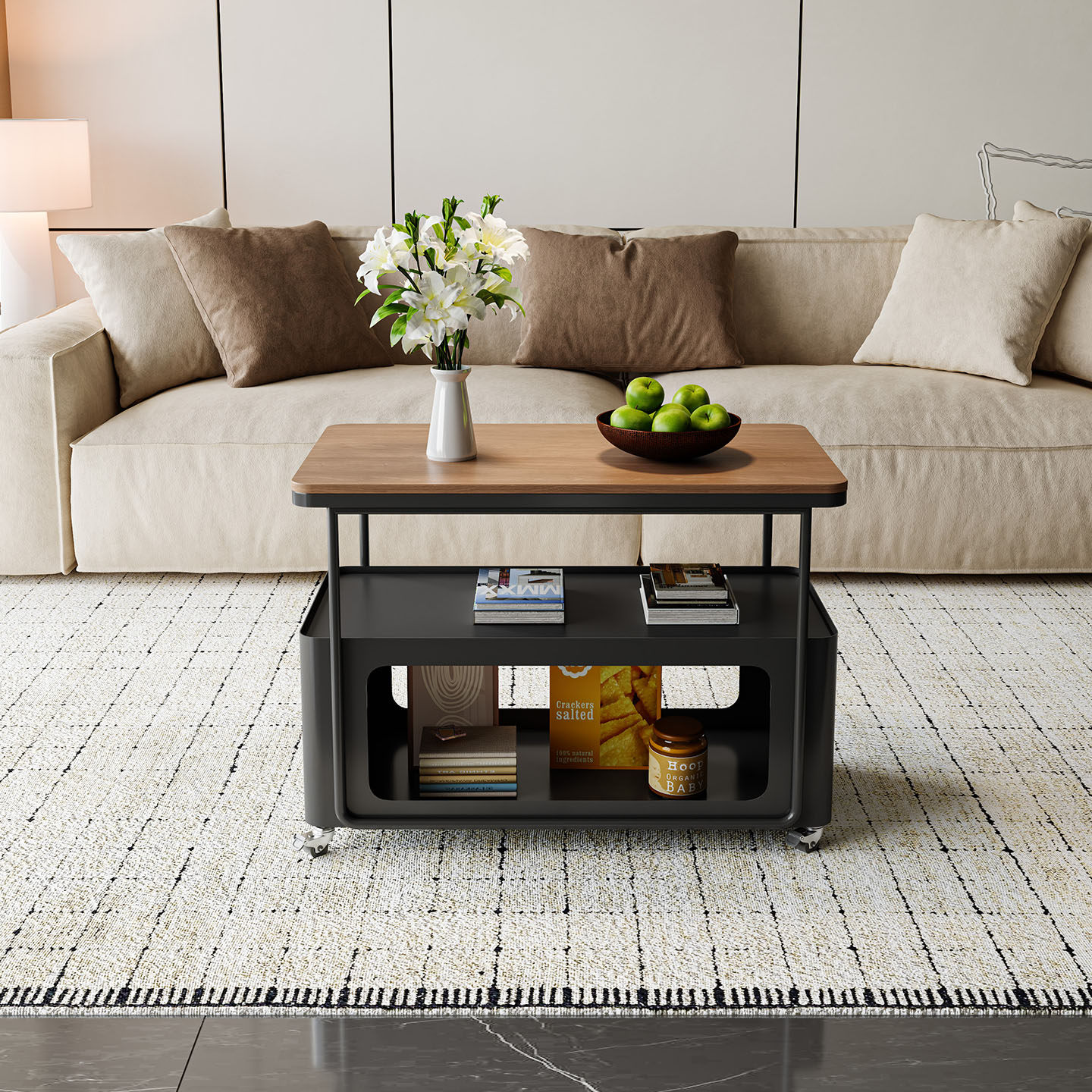 奶油风客厅沙发岩板边几2025新款高级感家用可移动简约边几桌角几,淘宝优惠券,粉丝福利购,淘宝优惠卷