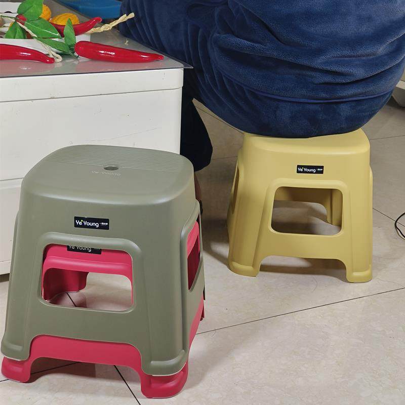 8V2只装塑料凳餐桌椅子加厚家用简约成人结实高胶凳叠放塑料椅现 - 图1