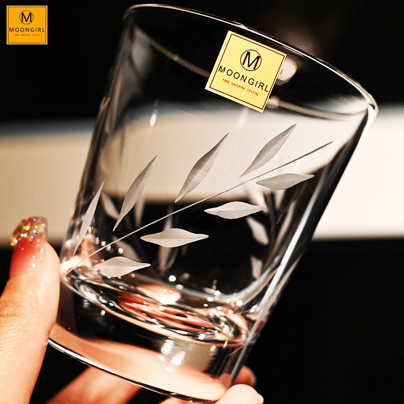 MOONGIRL纯手工切子水晶玻璃威士忌洋酒杯古典杯调酒杯啤酒水杯子,淘宝优惠券,粉丝福利购,淘宝优惠卷