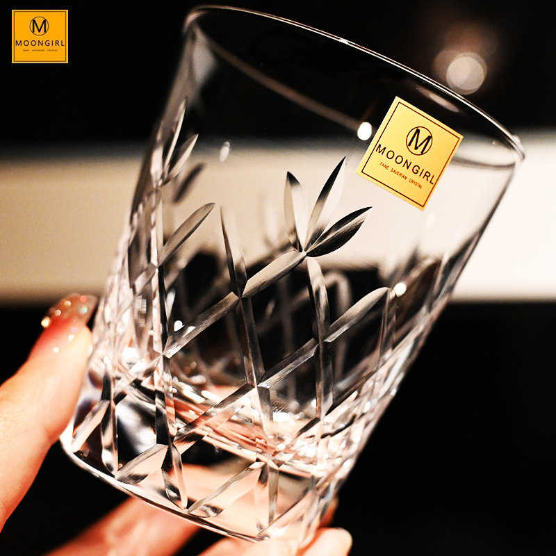 MOONGIRL纯手工切子水晶玻璃威士忌洋酒杯古典杯调酒杯啤酒水杯子,淘宝优惠券,粉丝福利购,淘宝优惠卷