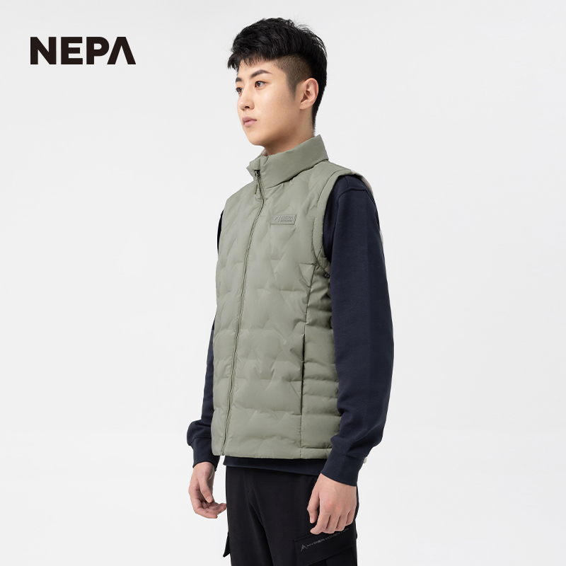 NEPA耐葩户外2023秋冬新款羽绒马甲男士轻量运动保暖鹅绒7J51301 - 图0