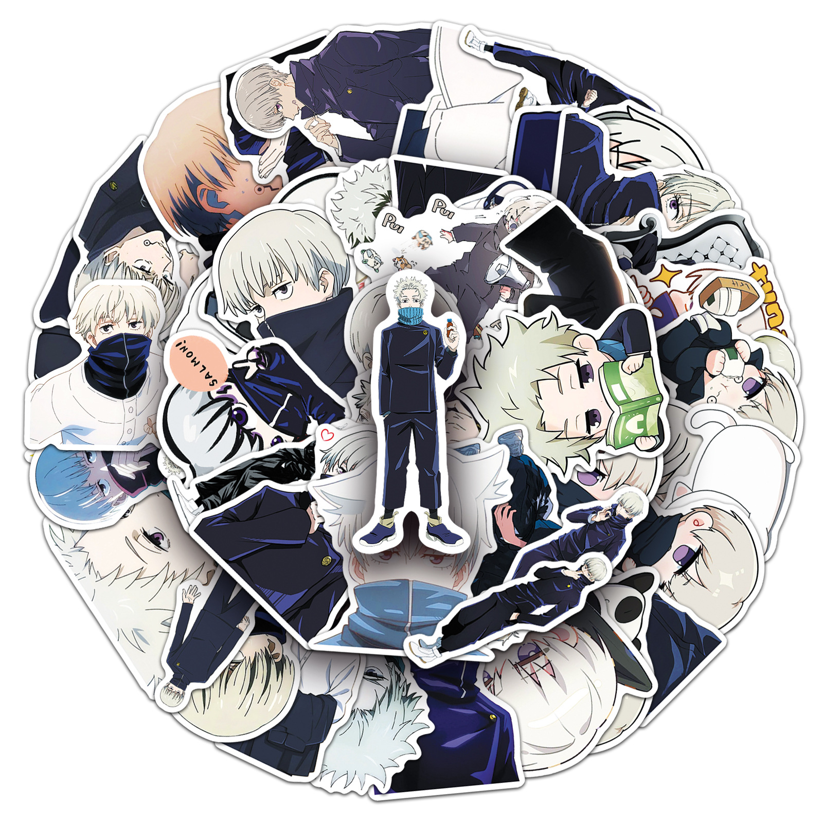 50张狗卷棘涂鸦贴纸个性跨境卡通日漫咒术回战装饰手机壳电脑周边贴纸,淘宝优惠券,粉丝福利购,淘宝优惠卷