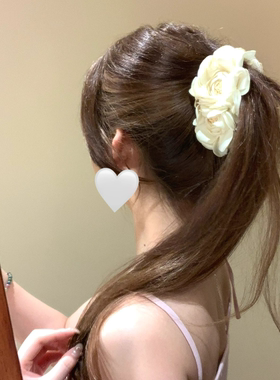 超仙立体山茶花朵香蕉夹女后脑勺抓夹马尾夹竖夹发卡头花发夹发饰