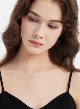 SUNS留白系列纯净极简水滴锆石静奢风人鱼链项链