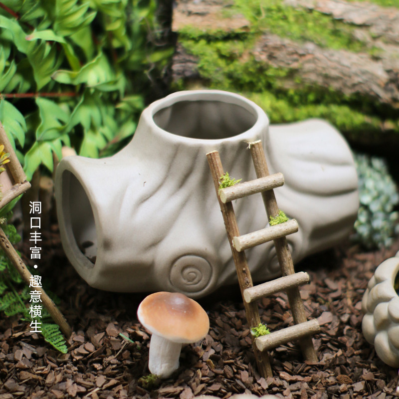 寄居蟹粗陶系列～水盆躲避屋窝自然风造景隧道通道大号小号,淘宝优惠券,粉丝福利购,淘宝优惠卷