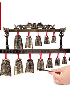 极速聚缘阁中式合金演奏乐器仿y古双层编钟模型摆件工艺品婚庆影