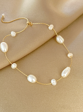 极速简约珍珠精致手链女小众百搭设计韩国网红闺蜜链20X22年新款