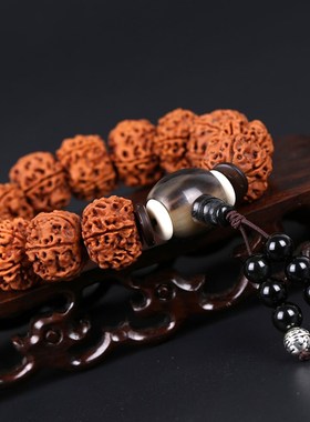 极速尼泊尔藏式大金刚菩提子五六瓣爆G肉红黄皮男士手串文玩佛珠