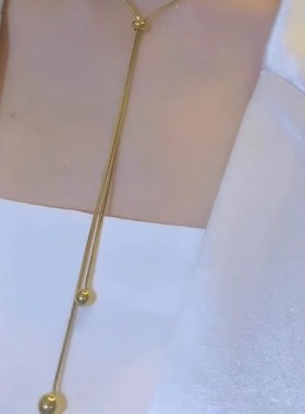 极速有球必应可调节抽拉式项链女简约小众钛K钢蛇骨链2023年新款