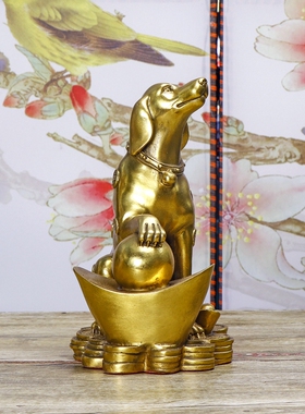 极速金钱a狗纯铜狗风水摆件生肖招财狗补西北缺角招财守家防小三