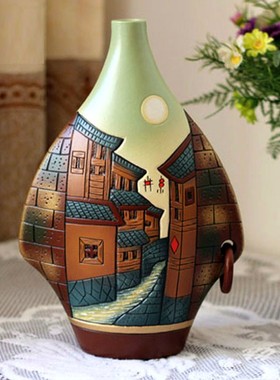 极速丽江特色手工艺品陶瓷花瓶客厅多宝阁餐O柜酒柜装饰品摆件个