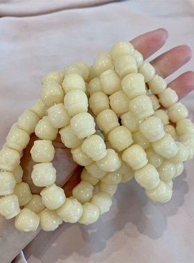 极速天然菩提根奶黄色蜜罐女款手链C 奶黄色蜂蜜罐手串 文玩盘玩