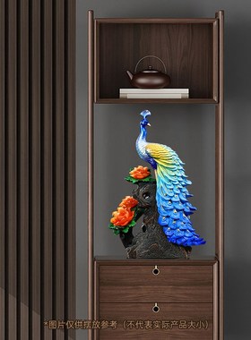 极速雍容华贵孔雀摆件家居客厅酒柜装饰乔迁O新居创意结婚礼物礼