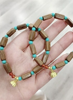 极速黄花梨转运珠随形女款单圈女款手链 搭M配菱镁矿 小众花梨木