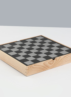 极速欧式原木色实木国际棋盘家居装D饰摆件软装样板间客厅桌面棋