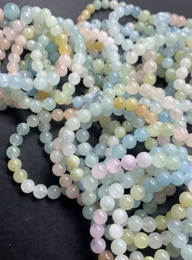 极速天然摩根g石单圈女款女款手链 马粉海蓝宝多宝手串 马卡龙糖