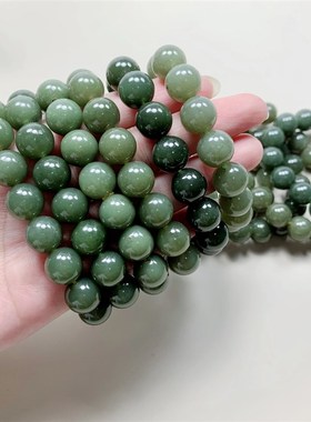 极速天然和田玉黄口圆珠女款手链z 12mm大颗粒黄口手串 男女款玉