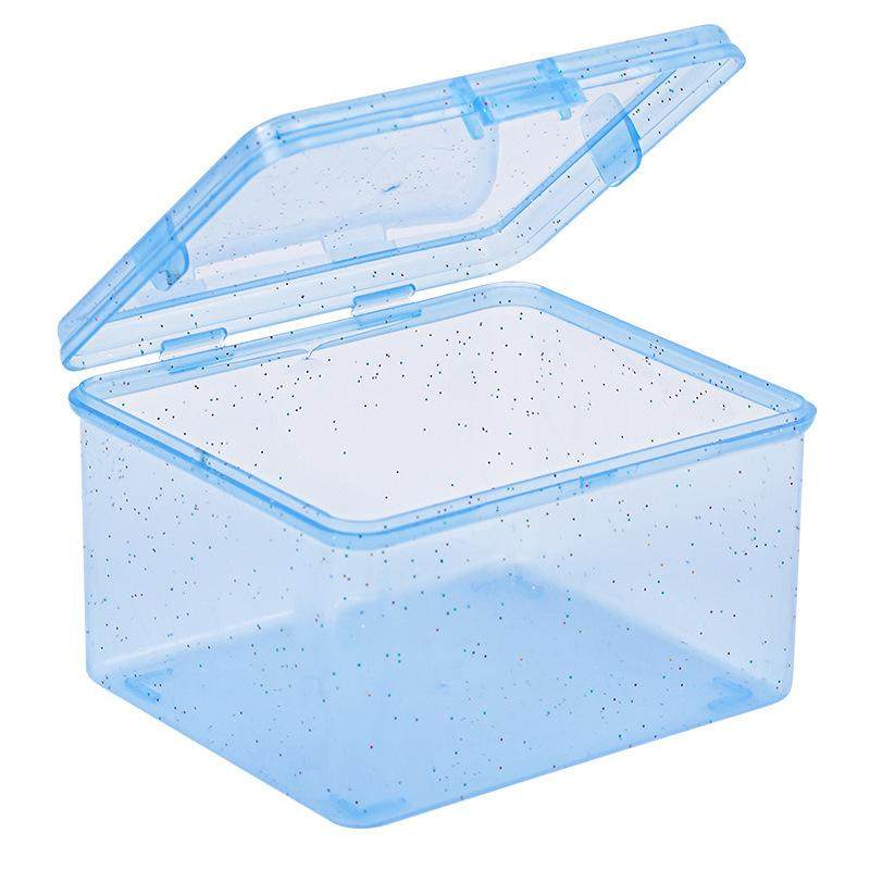 细闪透明带盖收纳盒高颜值ins桌面小卡手账多功能防尘收纳整理盒,淘宝优惠券,粉丝福利购,淘宝优惠卷