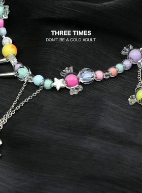 彩虹糖果项链女款轻奢小众设计