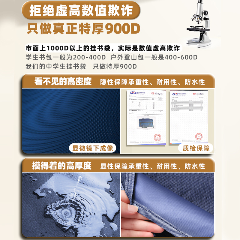 加厚大容量书袋课桌收纳学生挂书袋挂袋高中生初中书桌旁桌侧面侧边置物架桌边带侧挂袋子教室用书架书本神器 - 图0