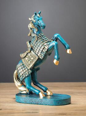 工厂中式客厅玄关酒柜马摆件装饰工艺品办公室摆设乔迁开业礼