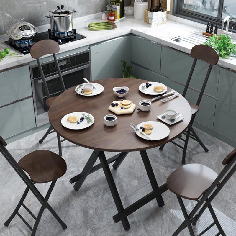 折叠餐桌家用小户型吃饭小圆桌简易折叠桌户外便携摆摊桌学习桌子 - 图2