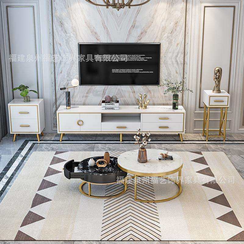 现代小户型客厅家具套装 白色烤漆电视柜方形茶几边柜沙发凳组合,淘宝优惠券,粉丝福利购,淘宝优惠卷