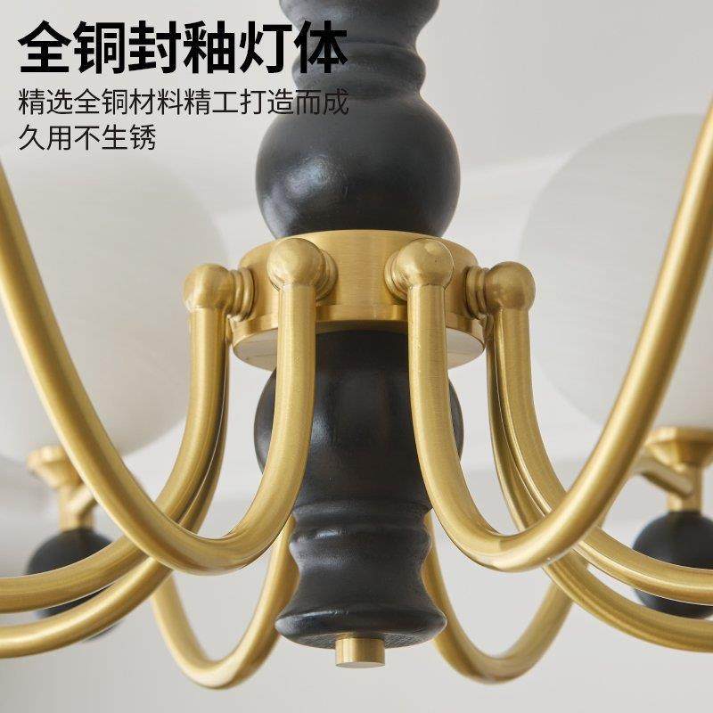 全铜法式中古风客厅吊灯复古设计师魔豆仿云石卧室主灯创意餐厅灯,淘宝优惠券,粉丝福利购,淘宝优惠卷