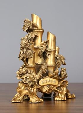 黄铜竹子摆件节节高工艺品客厅电视柜装饰店铺开业乔礼品