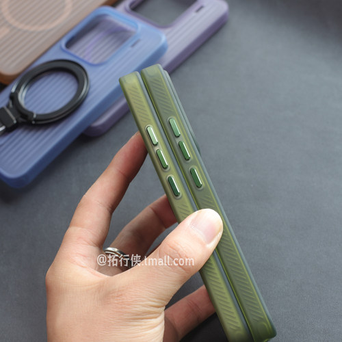 琥珀绿瓦楞4.0强磁吸适用小米15手机壳苹果17proMax光栅保护套15Pro半透磨砂Xiaomi14无线充电13软边全包女16 - 图2