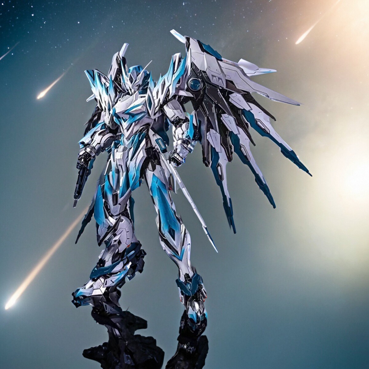 威远式花木兰摩动核曹仁白起赵云拼装模型盲盒七剑自由MG玩具 - 图2