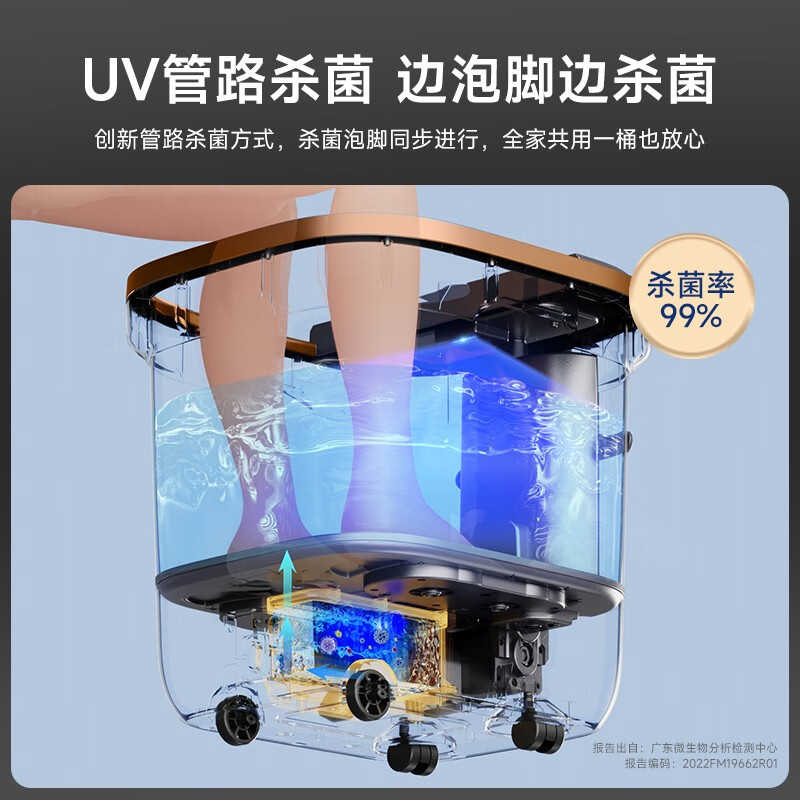 HITH泡脚桶加热恒温足浴盆养生家用全自动洗脚盆电动按摩W3足浴桶